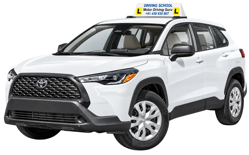 Motor Driving Guru white Toyota learner car